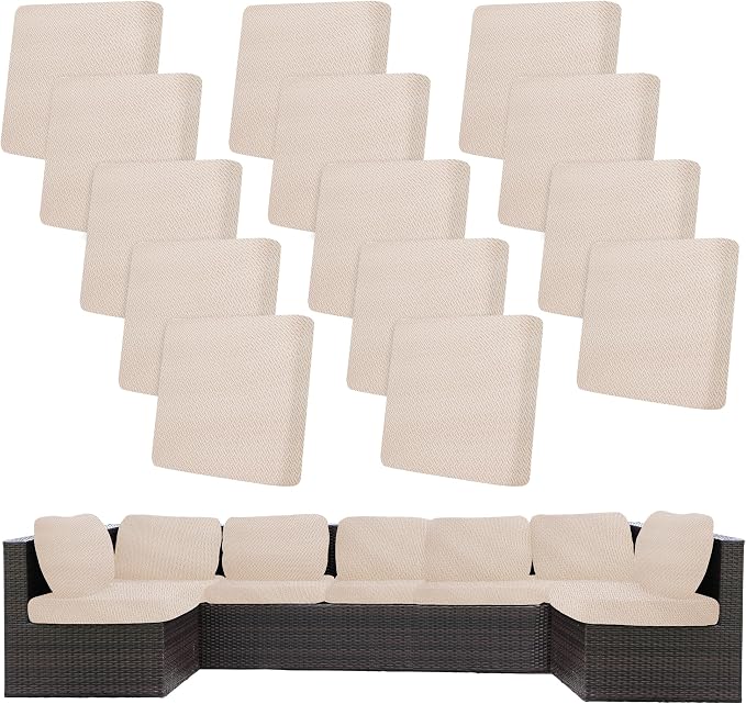 14Pcs Stretch Patio Cushion Covers, Outdoor Couch Covers Replacement, Outdoor by BIETYONE