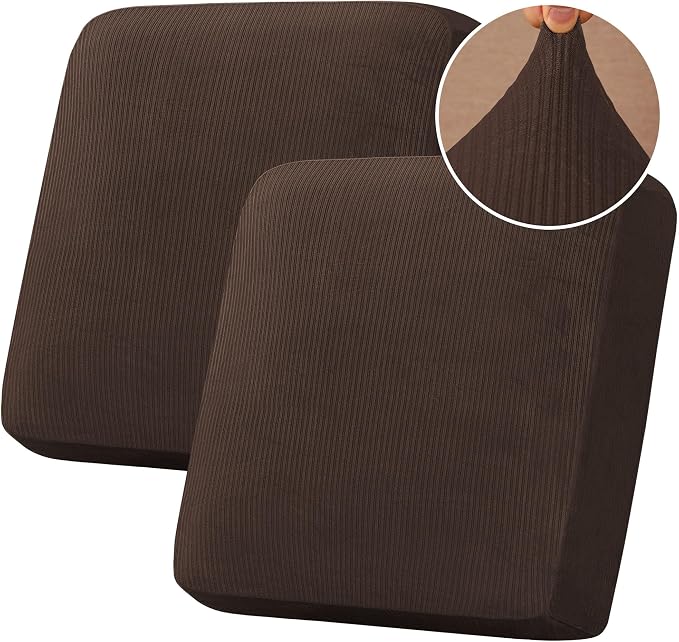 H.VERSAILTEX Velvet Stretch Couch Cushion Cover Plush Cushion Slipcover by HVERSAILTEX