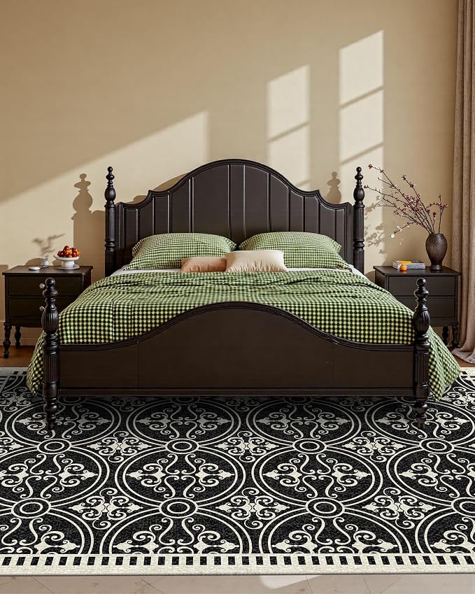 Latte&Fog 6x9 Area Rugs for Living Room Bedroom, Large Vintage Washable Rug - Image 4
