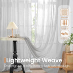 BGment Light Grey Linen Curtains 80 Inch Length - Image 4