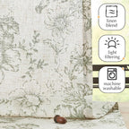 jinchan Pinch Pleated Curtains Floral Linen Blend Curtains - Image 7