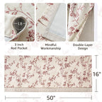 jinchan Linen Valance Curtains for Windows 16 Inch Christmas Decorations Floral - Image 5