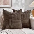 Fancy Homi 2 Packs Dark Brown Euro Decorative Throw Pillow Covers 28x28 Inch by Fancy+Homi