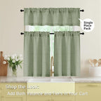 Valances for Windows, Light Filtering Faux Linen Textured Small Short Window - Image 6