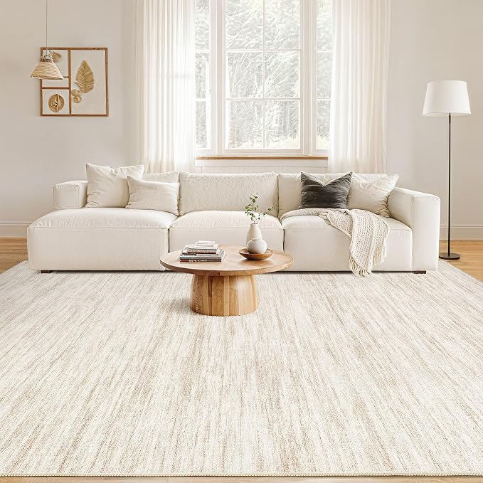 Nakagishi 5x8 Area Rugs Living Room: Washable Large Vintage Rug Neutral - Image 4