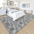 Tie Dye Grey Rug for Living Room 5x8ft Fluffy Modern Shag Area Rug Mat Bedside by JiaoBaba