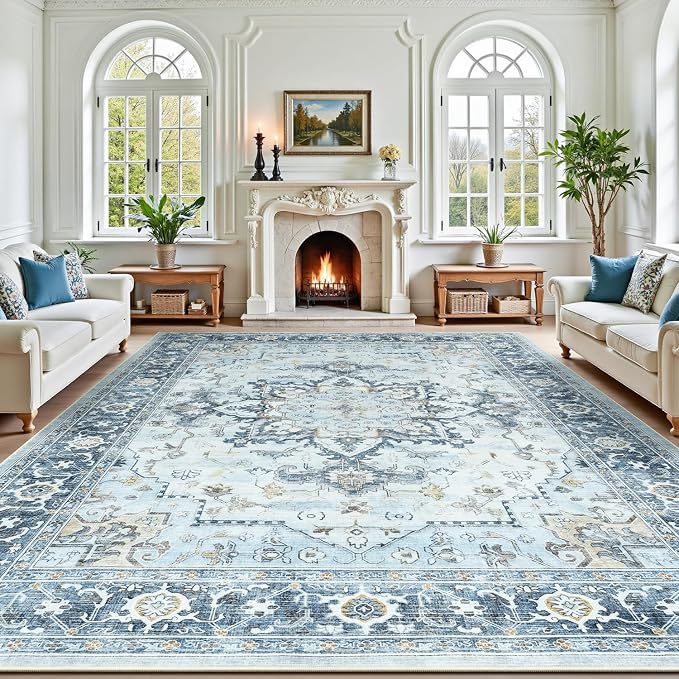 Lofus 9x12 Area Rugs for Living Room, Machine Washable Non-Slip Area Rug by Lofus