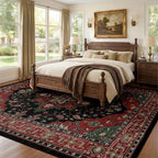 RELEANY Area Rugs 9'x12' Washable Non-Slip, Floral Vintage Distress Print - Image 2