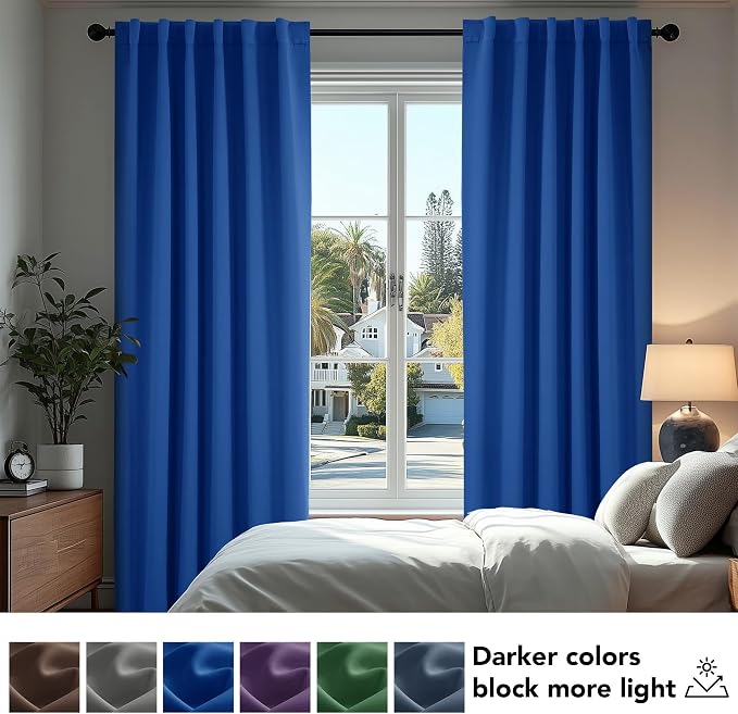 Deconovo Blackout Curtains Back Tab and Rod Pocket Thermal Insulated Room - Image 4