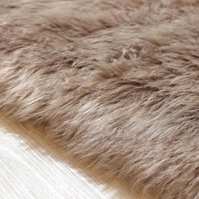ORINOVA Beige Faux Sheepskin Fluffy Fur Rugs - Image 7