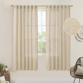 LAMIT Light Filtering Linen Curtains 68 inches Long by LAMIT