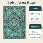 SERISSA Boho Rugs for Entryway, 2x3 Teal Entryway Rug Non-Slip Washable Small - Image 6