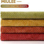 MIULEE Pack of 4 Burnt Orange Couch Throw Pillow Covers 16x16 Inch Yellow Green - Image 6