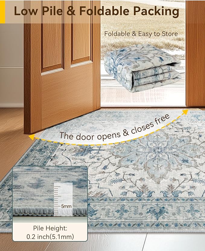 Area Rugs 2'6''x8' Runner Rug Non Slip Washable - Image 5