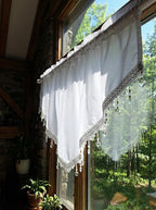 Molaxhome Swag Curtain 51 inch Length Rod Pocket Scalloped Curtain Valance - Image 7