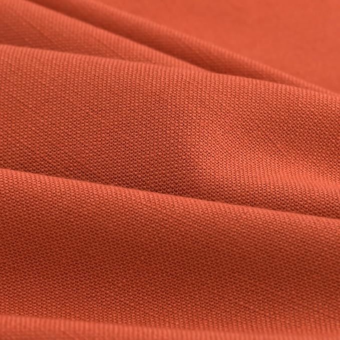 Nanspring Bright Orange Linen Blend Light Filtering Back Tab Curtains 84 Inches - Image 5