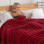 Exclusivo Mezcla King Size Flannel Fleece Blanket, Super Soft Striped Jacquard - Image 2