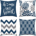 Hexagram Geometric Blue Pillow Covers 20x20 Set of 4, Decorative Outdoor Boho by Hexagram