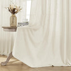 Joydeco Linen Curtains 2 Panel Set, Light Filtering, Ivory on Linen Curtains 84 - Image 4