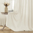 Joydeco Linen Curtains 2 Panel Set, Ivory on Linen Curtains 84 Inch, Light - Image 4