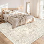 8x10 Area Rugs for Living Room: Vintage Boho Neutral Washable Rug Indoor Soft - Image 2