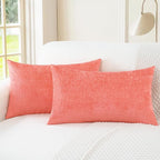CaliTime Throw Pillow Covers Decorative 16 X 26 Inches Pack of 2 Cozy Chenille by CaliTime