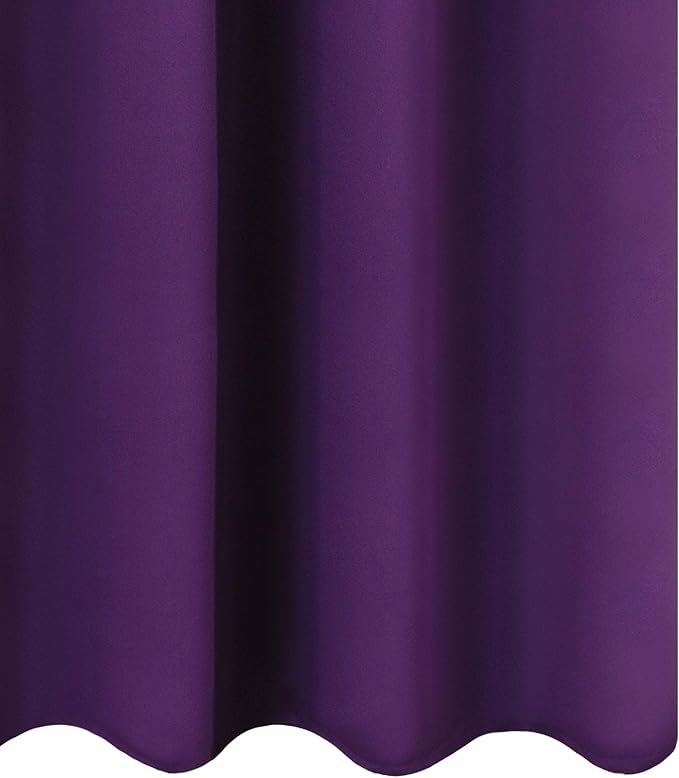 LEMOMO Purple Thermal Blackout Curtains/52 x 72 Inch/Set of 2 Panels Room - Image 9