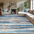 Lansny Modern Abstract 9x12 Large Machine Washable Living Room Rug Non-Slip by lansny