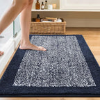 48x32 Large Bathroom Rugs Washable Non Slip, Dark Blue Bath Mat - Image 2