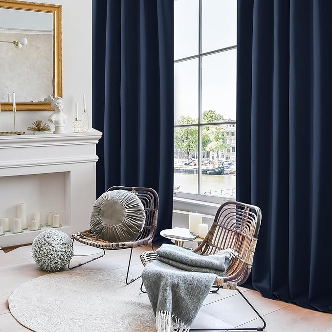 Deconovo Back Tab and Rod Pocket Drapes and Curtains Short Blackout Curtains - Image 4