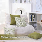 HPUK Decorative Throw Pillow Covers Set of 4 Geometric Design Linen Cushion - Image 6