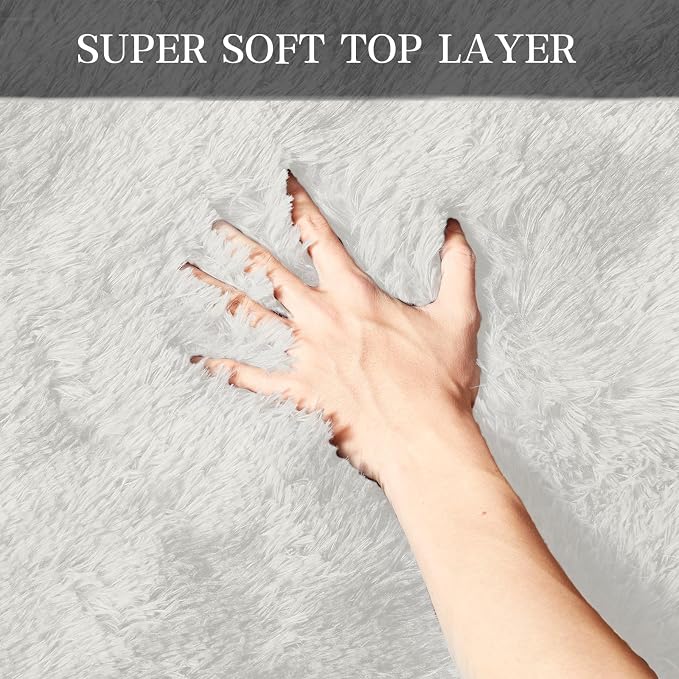 8x10 Soft Shag Area Rug for Living Room and Bedroom Decor, Non-Slip Indoor - Image 7