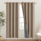 NICETOWN Burlap Vintage Open Linen Weave Flax Thermal Curtains, 100% Blackout - Image 2