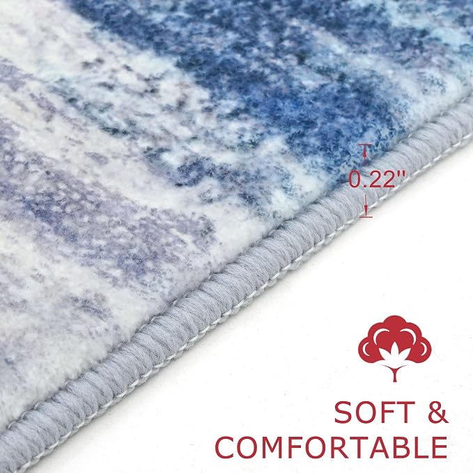 KOZYFLY Modern Abstract Washable Rug Runner 2x5 Hallway Rug Runner Non-Slip - Image 2