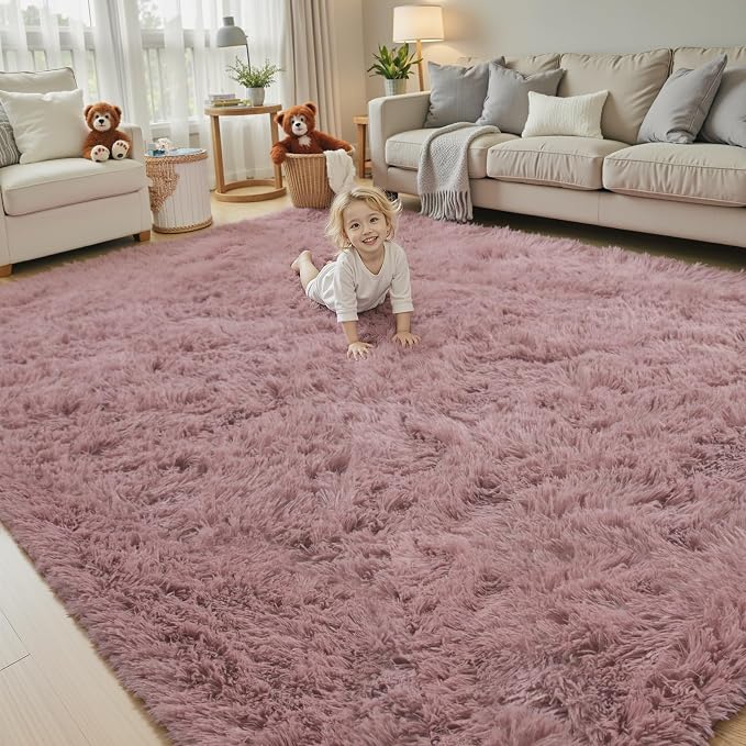 8x10 Area Rugs for Living Room Bedroom, Large Area Rug Shaggy Carpet Soft Plush by Junhejiamei
