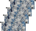 Emvency 4 Pack Valances Window Treatments, Abstract Modern Blue Grey Rustic by Emvency