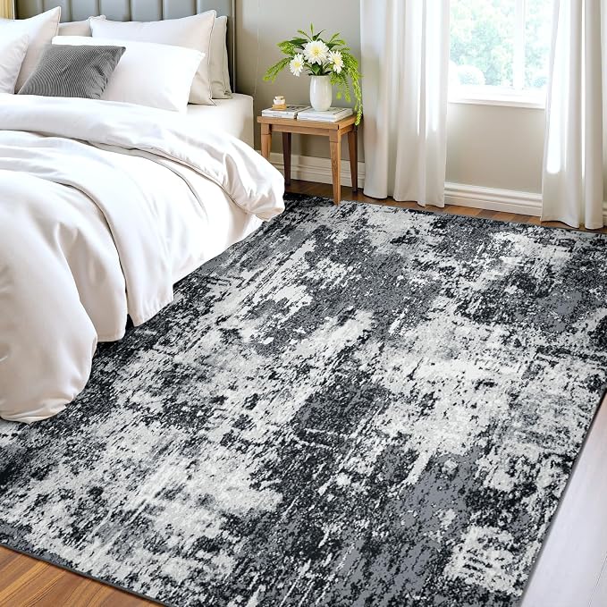 Washable Area Rugs 4'x6' Non-Slip Modern Abstract Soft - Image 3