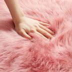 AMTOVO Faux Fur Rug, Blush Pink Ultra Soft Fluffy Shag Sheepskin Rug, 2 x 6 ft - Image 5