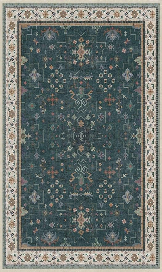 Dark Green Oushak 3x5 Large Entryway Rug - Image 9