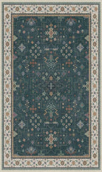 Dark Green Oushak 3x5 Large Entryway Rug - Image 9