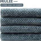MIULEE Pack of 4 Couch Throw Pillow Covers 20x20 Inch Navy Blue Soft Decorative - Image 6