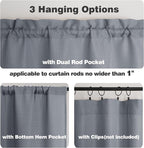 Chyhomenyc Dark Grey Valance for Windows, Light Filtering Faux Linen Solid - Image 5