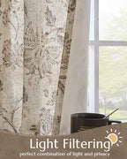 jinchan Lined Linen Floral Curtains - Image 3