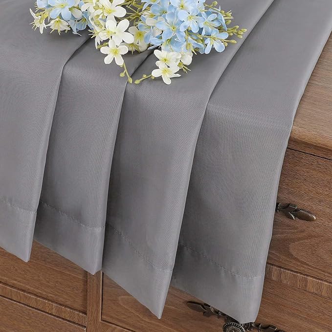 Grey Sheer Curtains Tier 30 Inches Length 2 Panels, Light Filtering Lightweight - Image 6