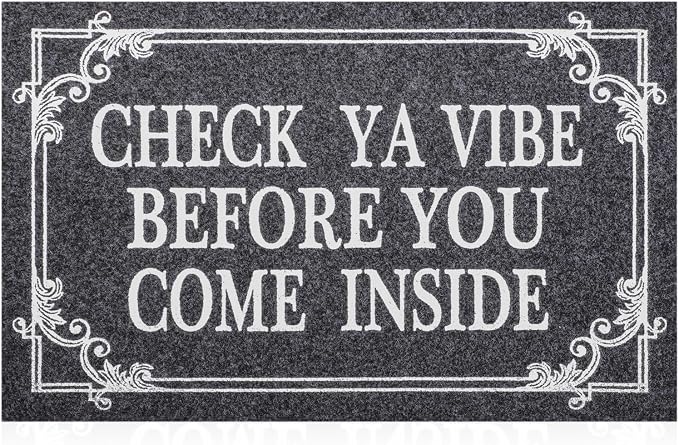 Front Door Indoor Outdoor Entrance Doormat Grey Rubber Welcome Door Mat Come by HLFMVWE