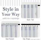 RYB HOME Kitchen Curtains 36 inch Length - Image 2
