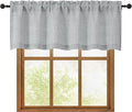 OWENIE Grey Valances for Windows 1 Pcs 18 Inch Length, Light Filtering Textured by OWENIE