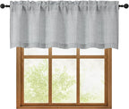 OWENIE Grey Valances for Windows 1 Pcs 18 Inch Length, Light Filtering Textured by OWENIE