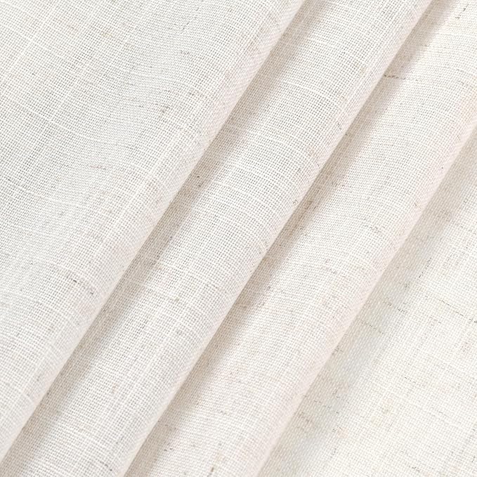 Nanspring Ivory White Linen Curtains 63 Inches Long - Image 4