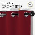 NICETOWN Christmas Burgundy Blackout Curtains Grommet - Image 3